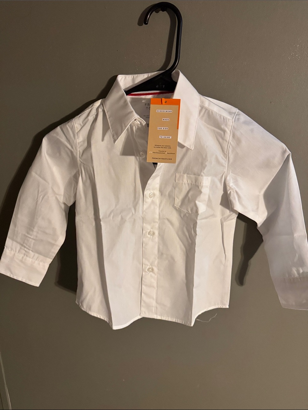 French Toast White Long-Sleeve Button-Down Shirt for Kids